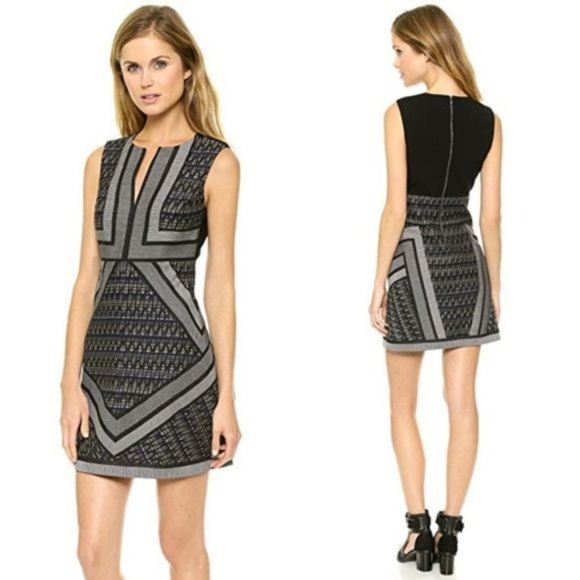 Diane Von Furstenberg Sleeveless Geometric Mini Dress Size 6 - Picture 11 of 11